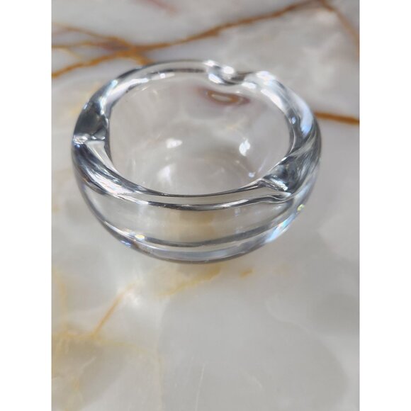 Vintage Daum France Crystal Glass Ashtray / Dish With Rounded Edges - Picture 6 of 7